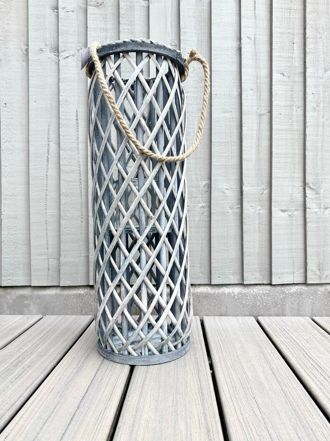 Grey Woven Lantern