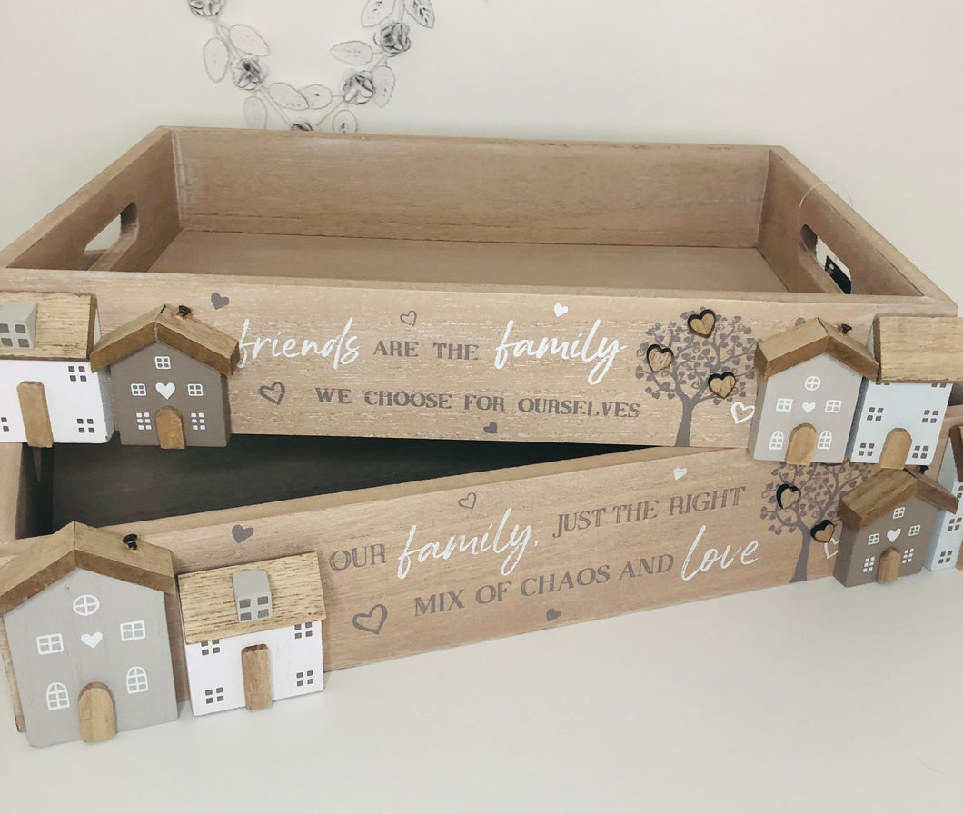 Wooden Tray Set